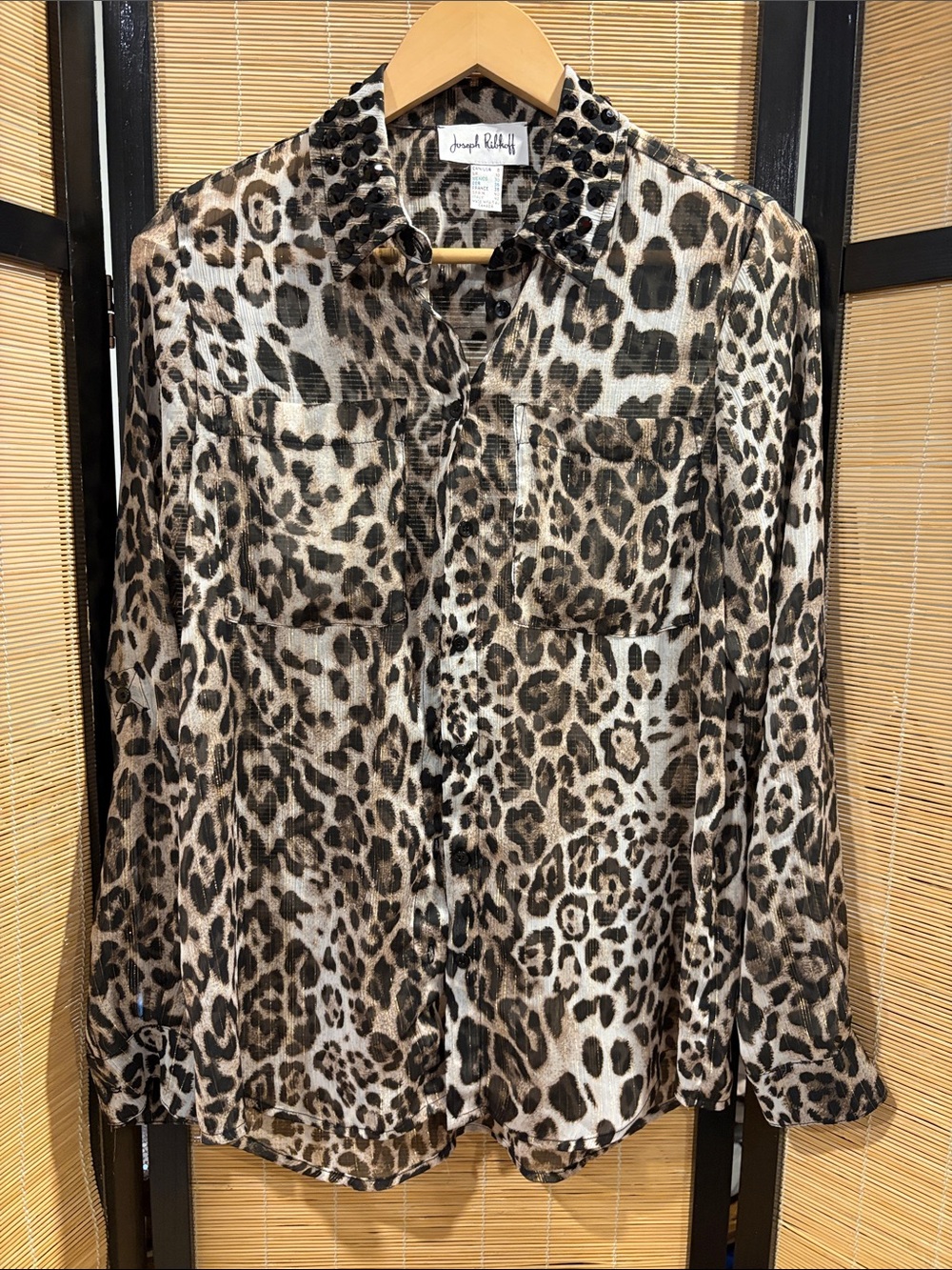 Joseph Ribkoff Leopard Print Button-Down Blouse - Brown, Black